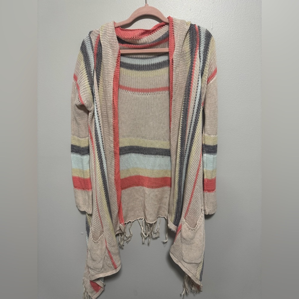 Billabong Beach Rambler Cardigan Rainbow Flowy Knit Sweater